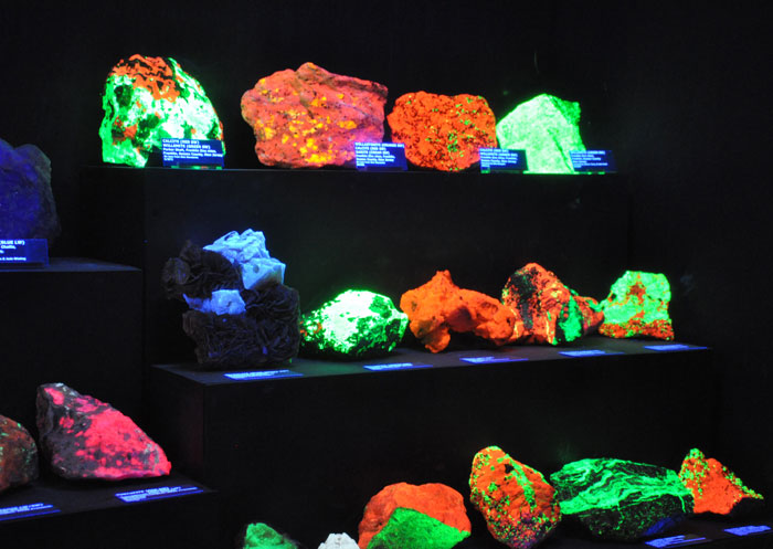 Fluorescent Rocks Exhibit on exhibit at the Rice Northwest Museum of Rocks and Minerals.