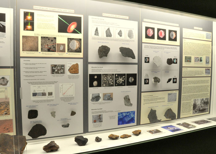 Meteorites on exhibit at the Rice Northwest Museum of Rocks and Minerals.