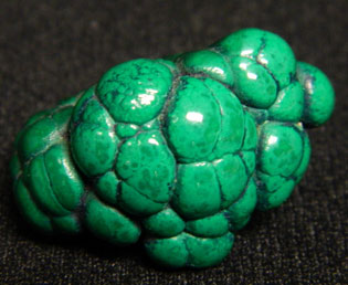 Raw mined malachite - special exhibit at Rice Northwest Rock and Mineral Museum.