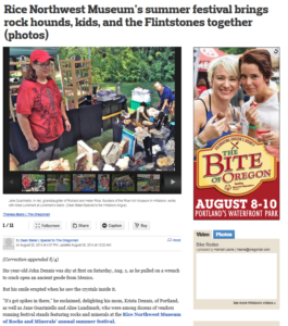 ice Northwest Museum Summer Festival Featured in Oregonian - screenshot of article.