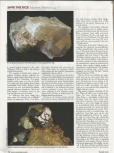Page 18 from the January 2015 Rock and Gem Magazine article on the Rice NW Museum.