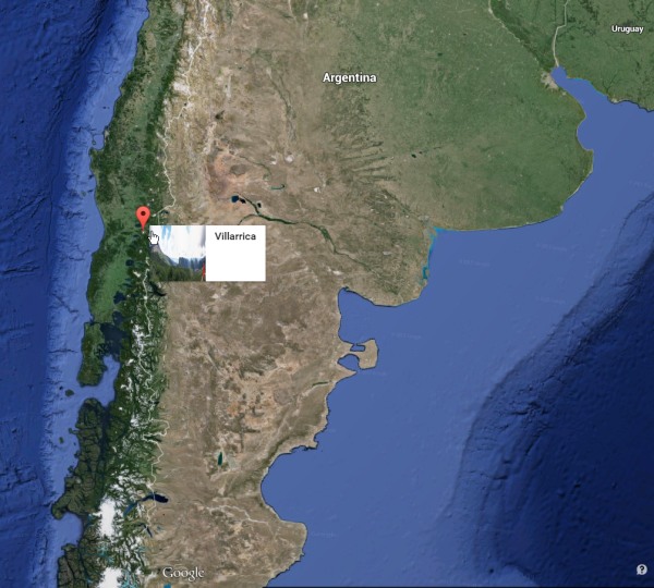 Villarrica Volcano on Google Map.
