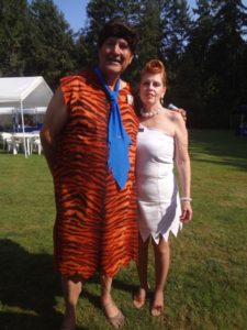 Fred and Wilma Flintstone at the Rice Northwest Rock and Mineral Museum