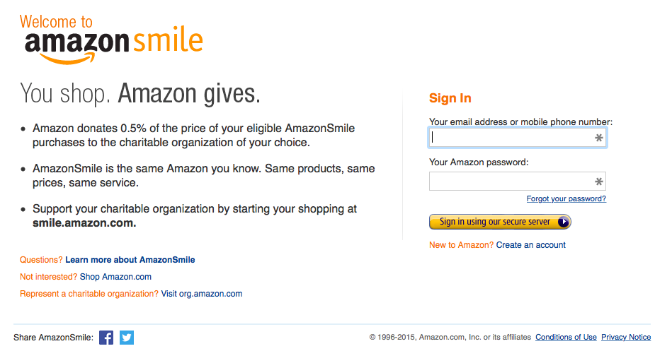 Amazon Smile Login