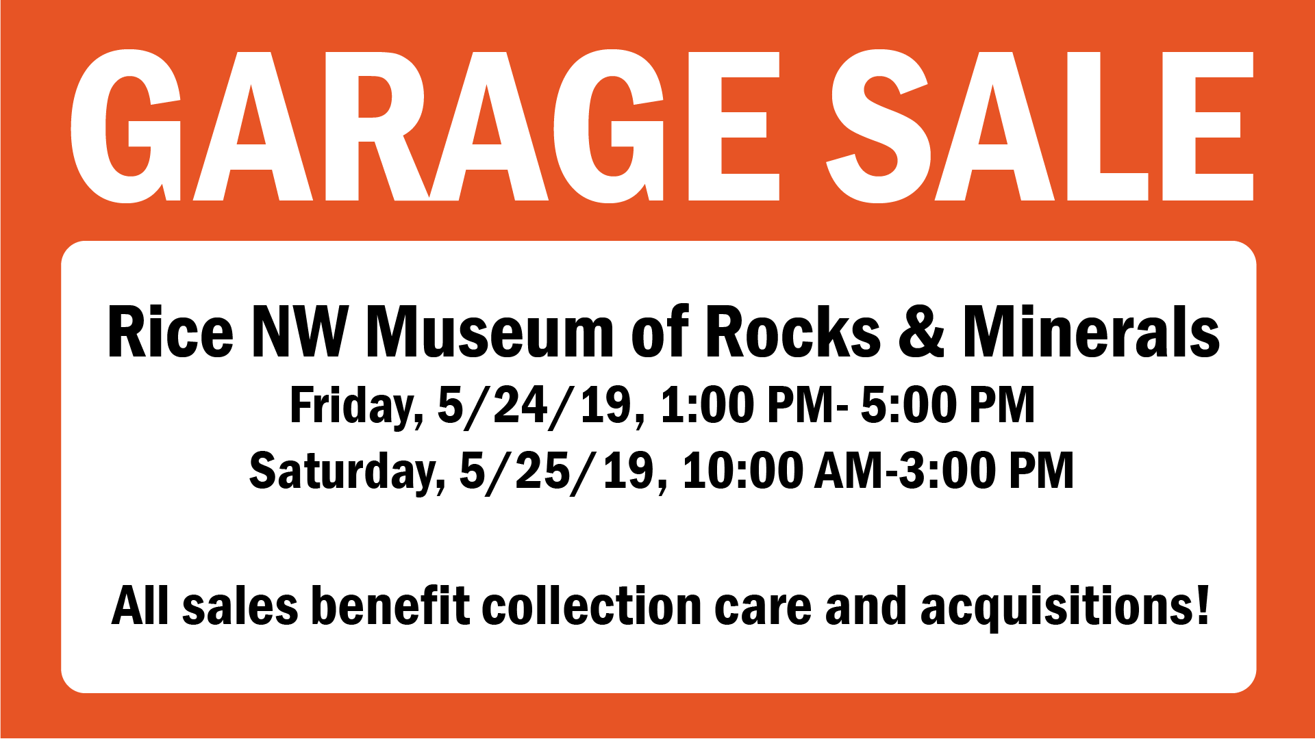 2019 May Garage Sale